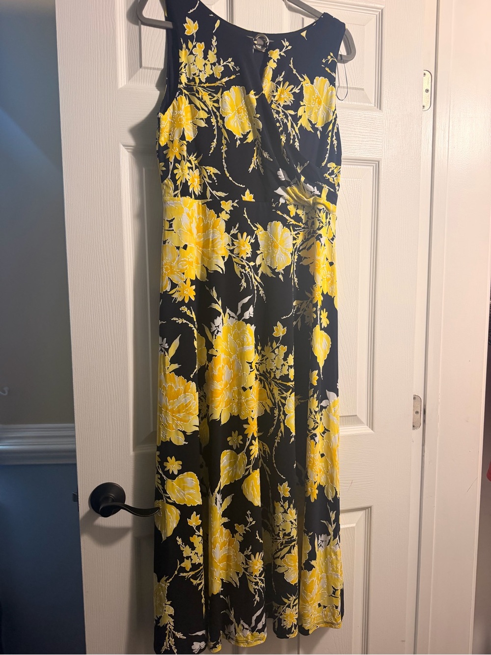Studio 17 Black Maxi Dress with Yellow Floral Print